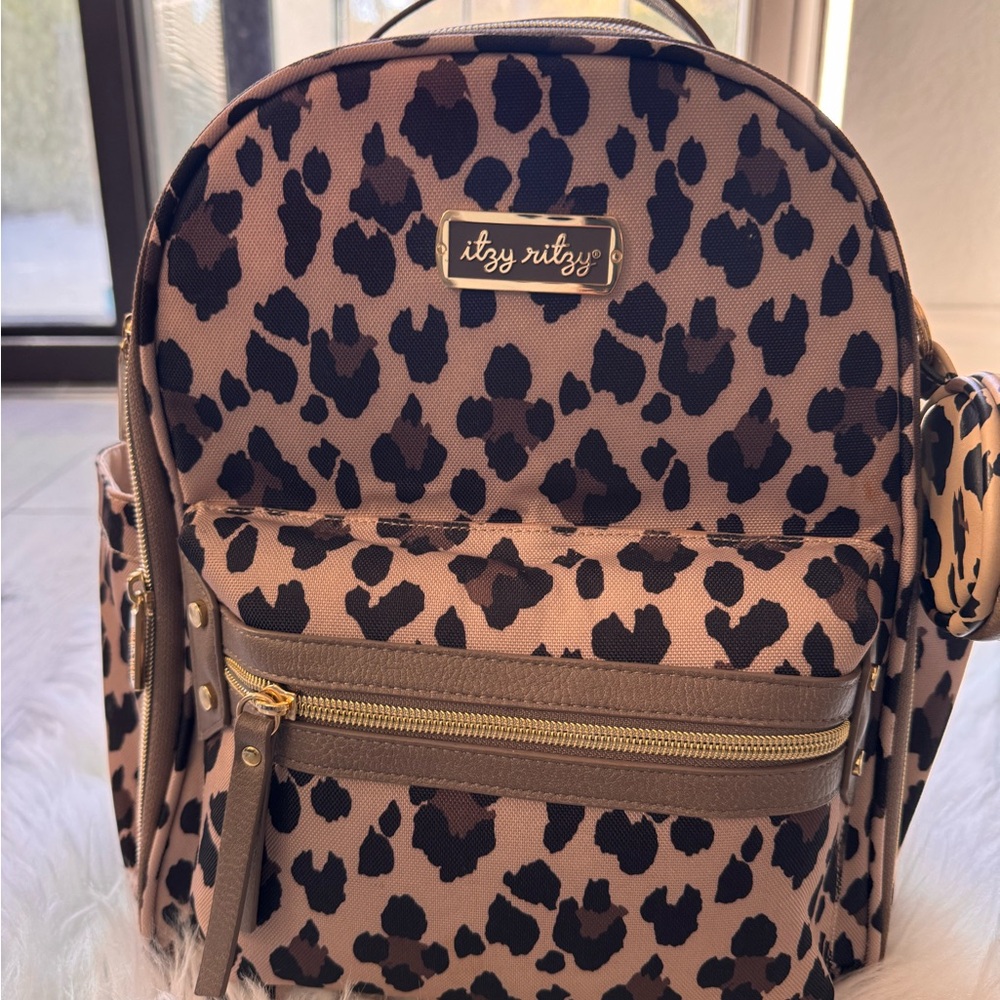 Itzy Ritzy Brown and Black Leopard Backpack